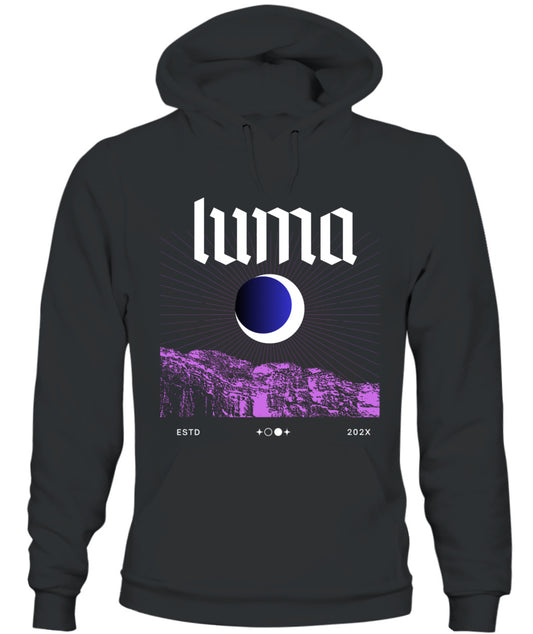 Luma's "Midnight Eclipse" Premium Hoodie - Unisex Fitted Long Sleeve Casual Hoodie 