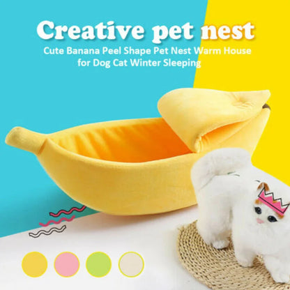 Portable Banana Cat Bed House Funny Cute Cozy Cat Mat Beds Multicolor