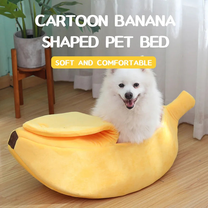 Portable Banana Cat Bed House Funny Cute Cozy Cat Mat Beds Multicolor
